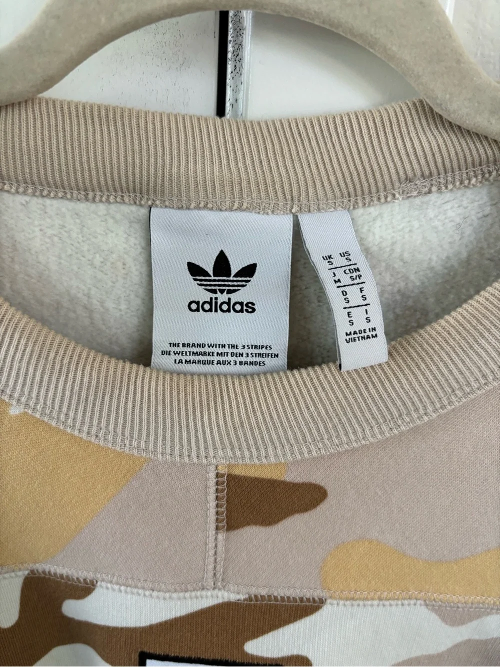 ADIDAS Brown and Tan Camouflage Sweatshirt